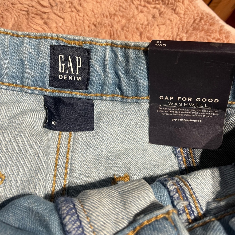 NWT Girl’s Gap Denim Color block Mini Skirt - Picture 4 of 7